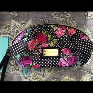 Betsey Johnson floral print makeup bag